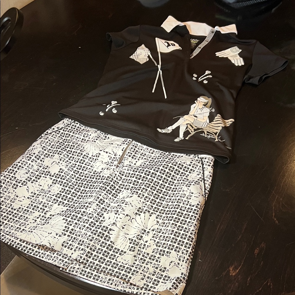 Izod Charcoal and White Golf Polo